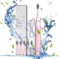 thumbnail image 1 of Electric Toothbrush with 6 Replacement Heads, 5 Cleaning Modes and Smart Timer, IPX7 Waterproof, USB Rechargeable, for Comprehensive Oral Care, 1 of 8
