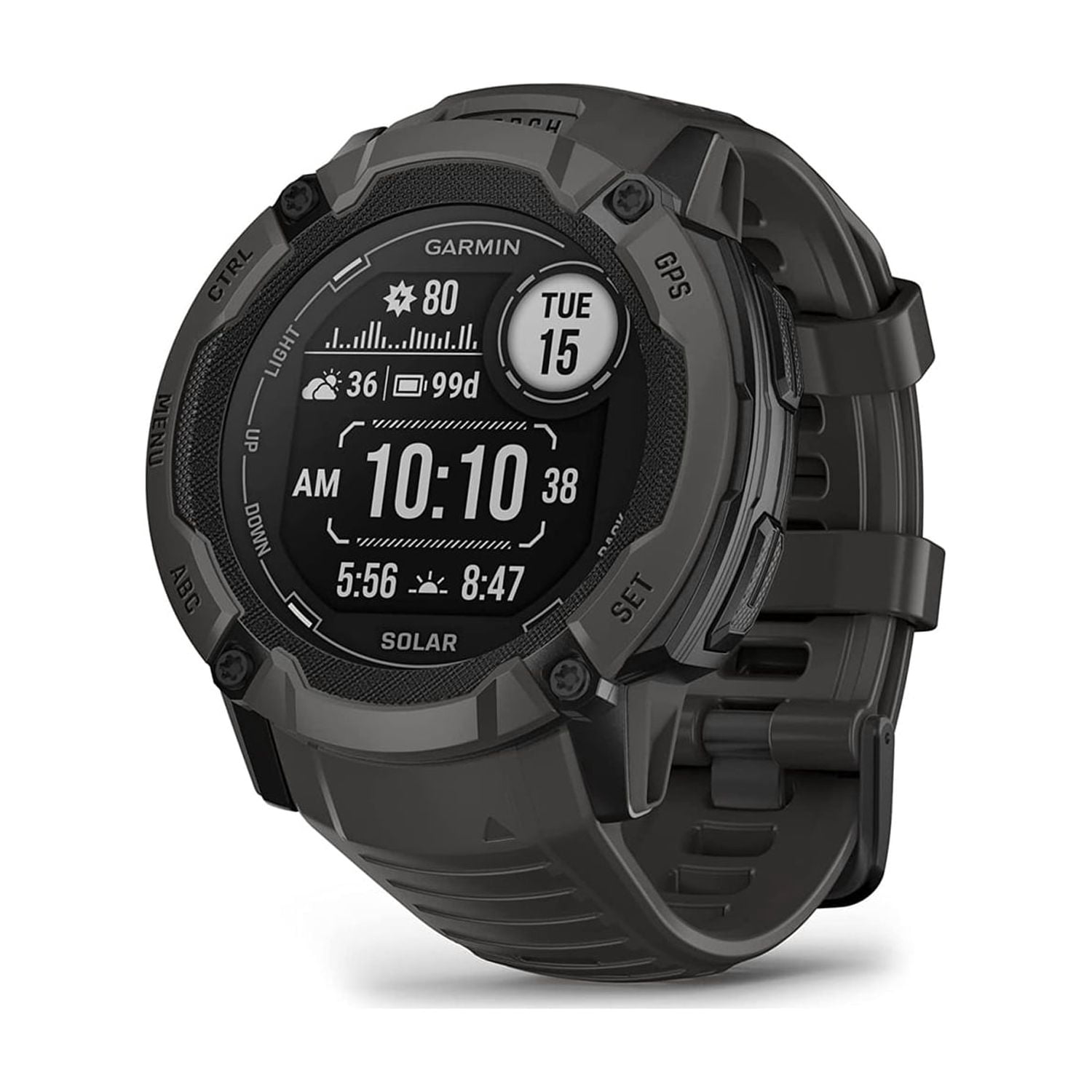 Open Box - Garmin Instinct 2X Solar 50mm GPS Smartwatch Gray (010-02805-10) Rugged Outdoor Watch