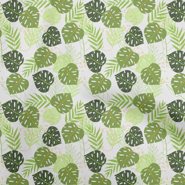 oneOone Polyester Spandex White Fabric Tropical Sewing Material Print Fabric By The Yard 56 Inch Wide