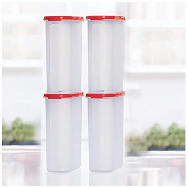 Tupperware Contenant d'Épicerie en Plastique 2,3 L Lot de 4 (Rouge)