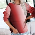 thumbnail image 2 of HKEJIAOI 2023 Haut Femme Col Rond Bloc de Couleur Manches Longues, 2 of 6