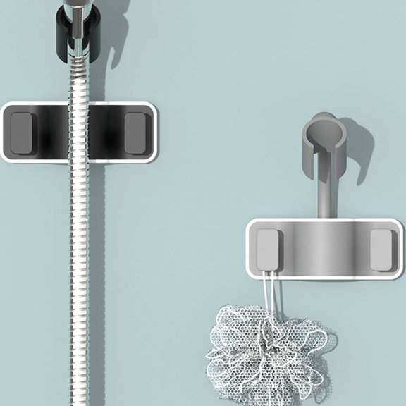 Baohd Support de Pommeau de Douche Réglable Non Perforé Mural Imperméable et Anti-Humidité Blanc