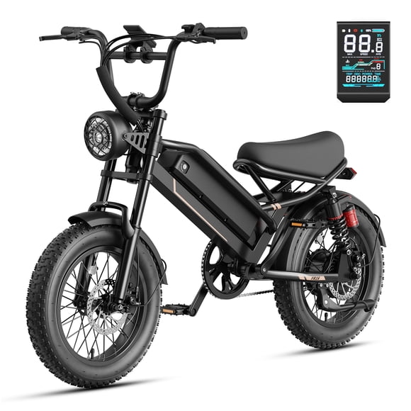 Jasion YR16 Vélo Électrique pour Adultes, Moteur 500 W, Batterie Amovible 48 V 12,5 Ah, VTT Électrique Tout-Terrain avec Pneus Larges de 16 Pouces, Autonomie de 88 km (55 Milles), pour Adolescents, Homologué UL2849