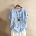 thumbnail image 2 of Kcodviy Femmes Décontracté Ample à Boutons Manches Longues Femmes Course Grande Taille Imprimé Bohème Col Rond Manches Longues Chemises pour Femmes Chemise Tanic Blouse Hauts, 2 of 4