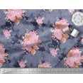 thumbnail image 2 of Soimoi Tissu en Viscose Chiffon Feuilles & Roses Imprimés Floraux au Mètre 42 Pouces de Large, 2 of 3