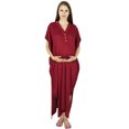 thumbnail image 4 of Bimba Maternity Kaftan Belt Nursing Night Gown| Front Buttons| Baby Shower Gift, 4 of 8