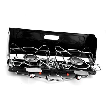 Réchaud de Camping au Gaz, Réchaud à Gaz à Double Brûleur Cuisinière de Pique-Nique Brûleur Réchaud de Camp Durabilité Prolongée