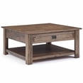thumbnail image 1 of Simpli Home Monroe Solid Acacia Wood Coffee Table with Two Drawers and Open Storage, Rustic Natural Aged Brown, 1 of 5