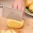 thumbnail image 3 of Potato Ripple Crinkle Cutter Wavy Chopper French Fry Slicer Vegetable Salad Chopping Stainless Steel Wavy Slicer Wavy Vegetable Cutter, 3 of 5