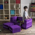 thumbnail image 4 of Jaxx Zipline Causeuse Modulaire pour Enfants et Ottomans, Raisin, 4 of 8
