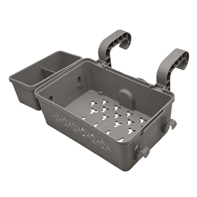 jifeng Poolside Storage Basket Hanging Pool Accessories for Towels Beverages Drinks Gray