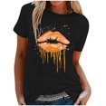 thumbnail image 1 of Birdeem T-Shirt Mode Femme Imprimé Col Rond Manches Courtes Blouse Ample, 1 of 5