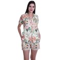 thumbnail image 1 of Moomaya Ensemble de Pyjama en Coton pour Femmes, Chemise de Nuit à Col Cranté à Manches Courtes, 1 of 6