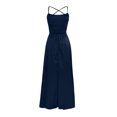 thumbnail image 4 of Pompotops Robe Longue à Bretelles Dos Dégagé Unie pour Femme, Ajustée, Épaules Dénudées, Robe de Soirée, 4 of 6