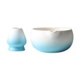 thumbnail image 1 of jifeng Ceramic Matcha Bowl with Whisk Holder Portable for Tabletop Tea Room Kitchen Gradient blue, 1 of 9