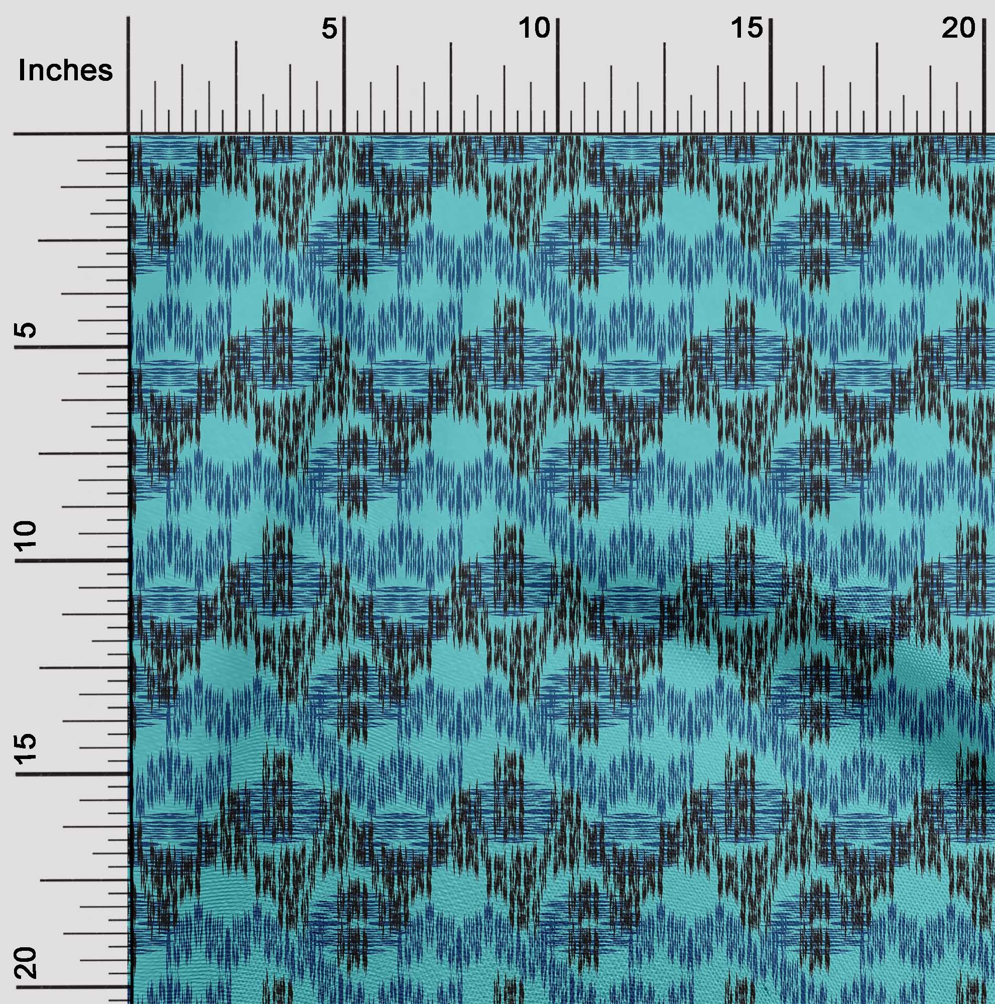 oneOone Tissu en Soie Tabby Chevron Imprimé Ikat 42 Pouces de Large