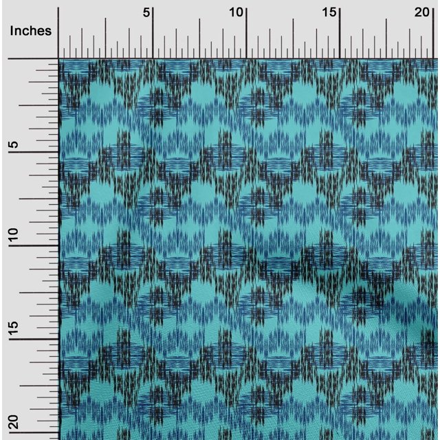 oneOone Tissu Polyester Lycra à Chevrons Ikat Imprimé 1 Yard 56 Pouces de Large
