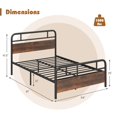 thumbnail image 3 of Costway Cadre de Lit Plateforme en Métal Format Grand Tête de Lit Industrielle Base de Matelas, 3 of 10