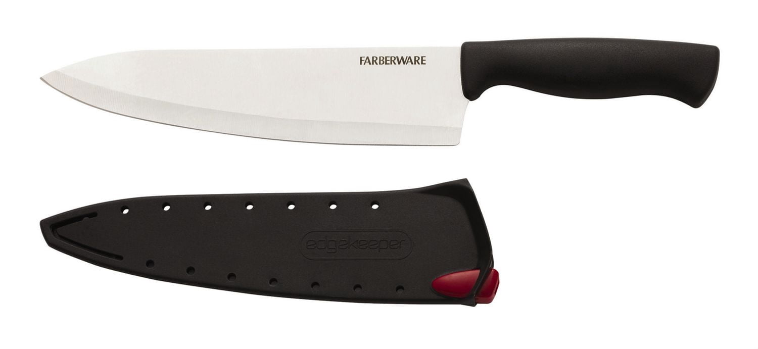 Couteau de chef Farberware de 8 po avec manchon d’autoaffûtage