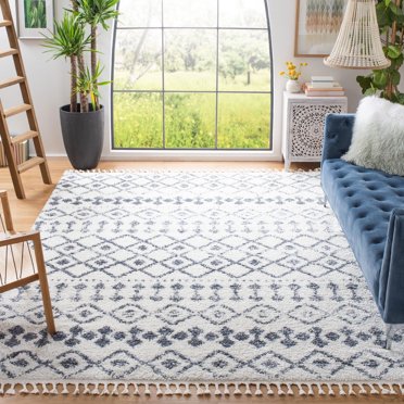 SAFAVIEH Berber Merlin Geometric Fringe Shag Area Rug