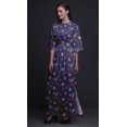 thumbnail image 4 of Bimba Rayon Leaves & Clematis Floral Printed Womens Long MaxiDressGown With Side Slit-XSmall, 4 of 6