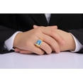 thumbnail image 2 of RYLOS Men's Rings 14K White Gold Ring With Diamonds and Blue Quartz Set in Designer Nugget Style Rings For Men Size 13, 2 of 7