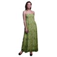 thumbnail image 1 of Bimba Robe Longue Maxi à Corsage Smocké pour Femmes à Imprimé de Feuilles de Bleuet - Grand, 1 of 1
