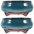 thumbnail image 3 of 2pcs Chinese Ceramic Planter with Drainage Hole Glazed Pot Succulent Plant Pot, 3 of 6