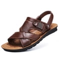 thumbnail image 3 of LSLJS Men's Sandals, Men's Fashion Breathable Leather Beach Sandals Shoes Slides Outdoor Slippers, 3 of 8