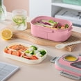 thumbnail image 2 of RXIRUCGD Bento Boxes for Adults- Leakproof Compartments Lunch Containers Kids Bento School Lunch Boxes with Spoon,Pink, 2 of 7