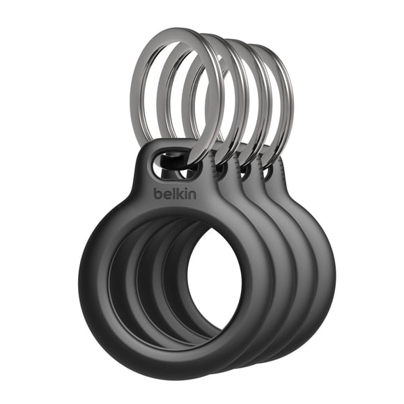 Belkin Porte-clés sécurisé avec anneau pour AirTag, lot de 4 – Noir