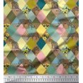 thumbnail image 1 of Soimoi Rayon Fabric Leopard & Argyle Patchwork Fabric Prints by Yard 56 Inch Wide, 1 of 3