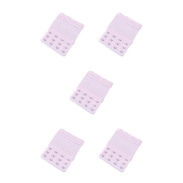 relayinert Extension Strap Bra Extenders 3 Rows 3 Hooks Brassiere Elastic Adjustable Lingerie Replacement Intimates Underwear pink 5Set