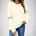 thumbnail image 2 of LMKIHUSA Chandail Graphique d'Halloween pour Femmes Saison Effrayante Squelette Cœur Chandail à Enfiler Hauts Manches Longues Col Rond Blouses Douces Décontracté Tendance 2025 Chandail Beige,TTG, 2 of 4