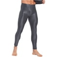 thumbnail image 2 of YUUMIN Men's Shiny Compression Pants Oil Glossy Stretchy Workout Sports Base Layer Trousers Dark Grey M, 2 of 6