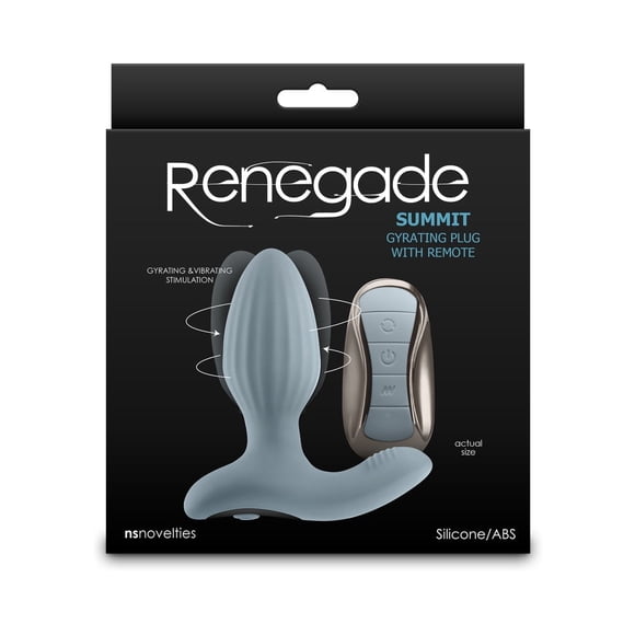 NS Novelties Renegade Summit Rechargeable Silicone Prostate Anal Sex Toy with Remote Control, Gray
