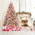 thumbnail image 2 of Costway 7 FT Pre-Lit Snow Flocked Christmas Tree Hinged Xmas Tree with 8 Modes 320 Lights, 2 of 10
