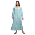 thumbnail image 1 of Moomaya Chemise de Nuit Maxi Boutonnée à Manches Longues Imprimée en Coton pour Femmes, 1 of 5
