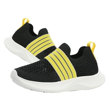 PMVFHDE Sneakers Boy Children's Lightweight Breathable Sports Shoes Lace Up Running Sneakers Black,14-15