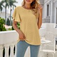 thumbnail image 3 of RKSTN Womens Tops 2024 Fashion Mesh Breathable Short Sleeve V-Neck Blouse Tops Comfortable Temperament Solid Color Tops, 3 of 4