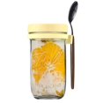thumbnail image 3 of Kcavykas Kitchen, Kitchen Essential, Kitchen Gadgets overnight Oats Container with Lid and Spoon, overnight Oats Jars, Portable Mason Jars with Lid for Cereal Container Capacity 350ML, 3 of 4