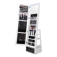 thumbnail image 1 of VEVOR Mirror Jewelry Cabinet 360° Swivel Standing Mirror with Storage White, 1 of 9