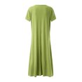 thumbnail image 4 of Pompotops Womens Beach Pullover Boho Sundress Short Sleeve Loose Long Dress, 4 of 5
