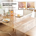 thumbnail image 2 of ORUYROP Custom 2mm Thick 64 x 28 Inch Clear Table Cover Protector, Desk Cover Plastic Table Protector Clear Table Pad Tablecloth Protector, Clear Desk Pad Mat for Coffee Table, Writing Desk, 2 of 7