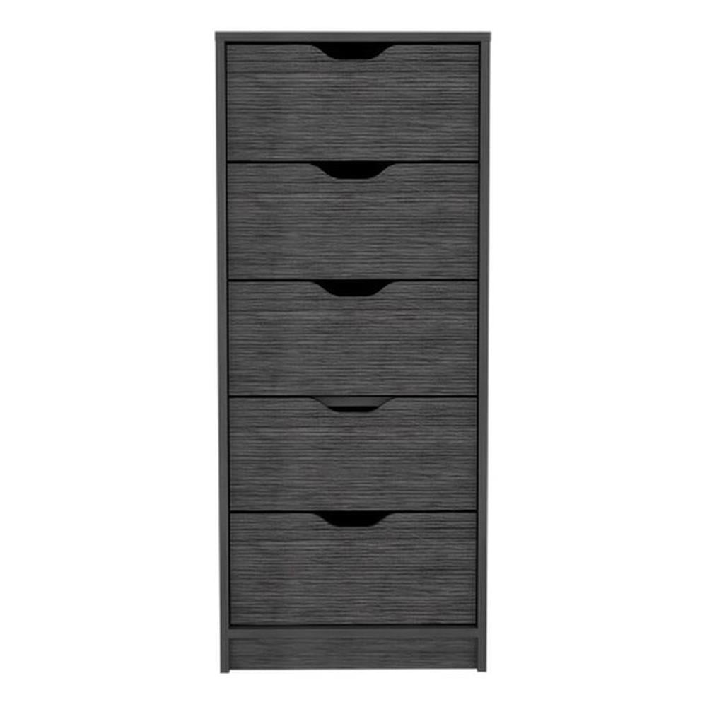 Pemberly Row Commode Contemporaine à 5 Tiroirs en Bois d'Ingénierie, Chêne Fumé