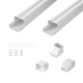 thumbnail image 1 of VEVOR Ensemble de Conduites Mini-Split, Housse 3 Pouces L 7,4 Pi L, Housse Décorative en PVC pour Climatiseur avec 2 Conduits Droits et Composants Complets, Facile à Installer, Peignable pour Thermopompes, Blanc, 1 of 9