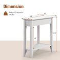 thumbnail image 3 of Gymax 2-Tier End Table Irregular Narrow Sofa Side Nightstand w/ Storage Shelf White, 3 of 9
