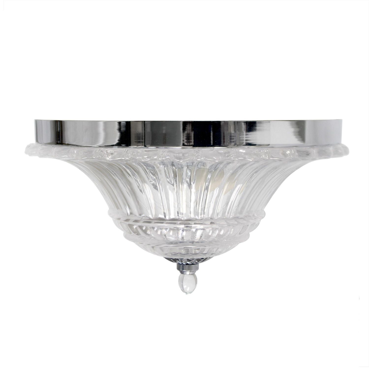 Elegant Designs Plafonnier en verre à 2 ampoules Glacier Petal Flushmount