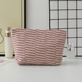 thumbnail image 1 of EGNMCR Closet Organizers and Storage Woolen Knitted Bag Striped Color-blocked Cosmetic Bag Pattern Cosmetic Bag Portable Cosmetic Bag Ins-style Pencil Case Polyester makeup pouch, 1 of 8