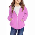 thumbnail image 2 of TIMIFIS Chandails pour Enfants Roses à Fermeture Éclair Manches Longues Couleur Unie Décontractés Sport à Capuche Automne et Hiver Vêtements d'Extérieur pour Filles et Garçons, 2 of 8